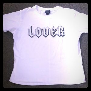 White graphic tee